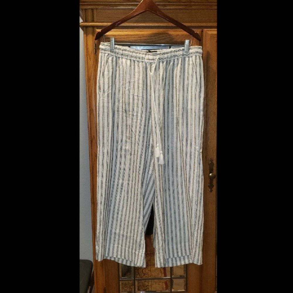 - Banana Republic wide leg tie linen pants M